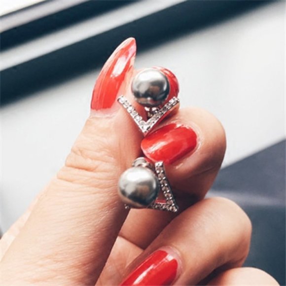 Jewelry - NEW Sterling Silver Diamond Pearl Stud Earrings